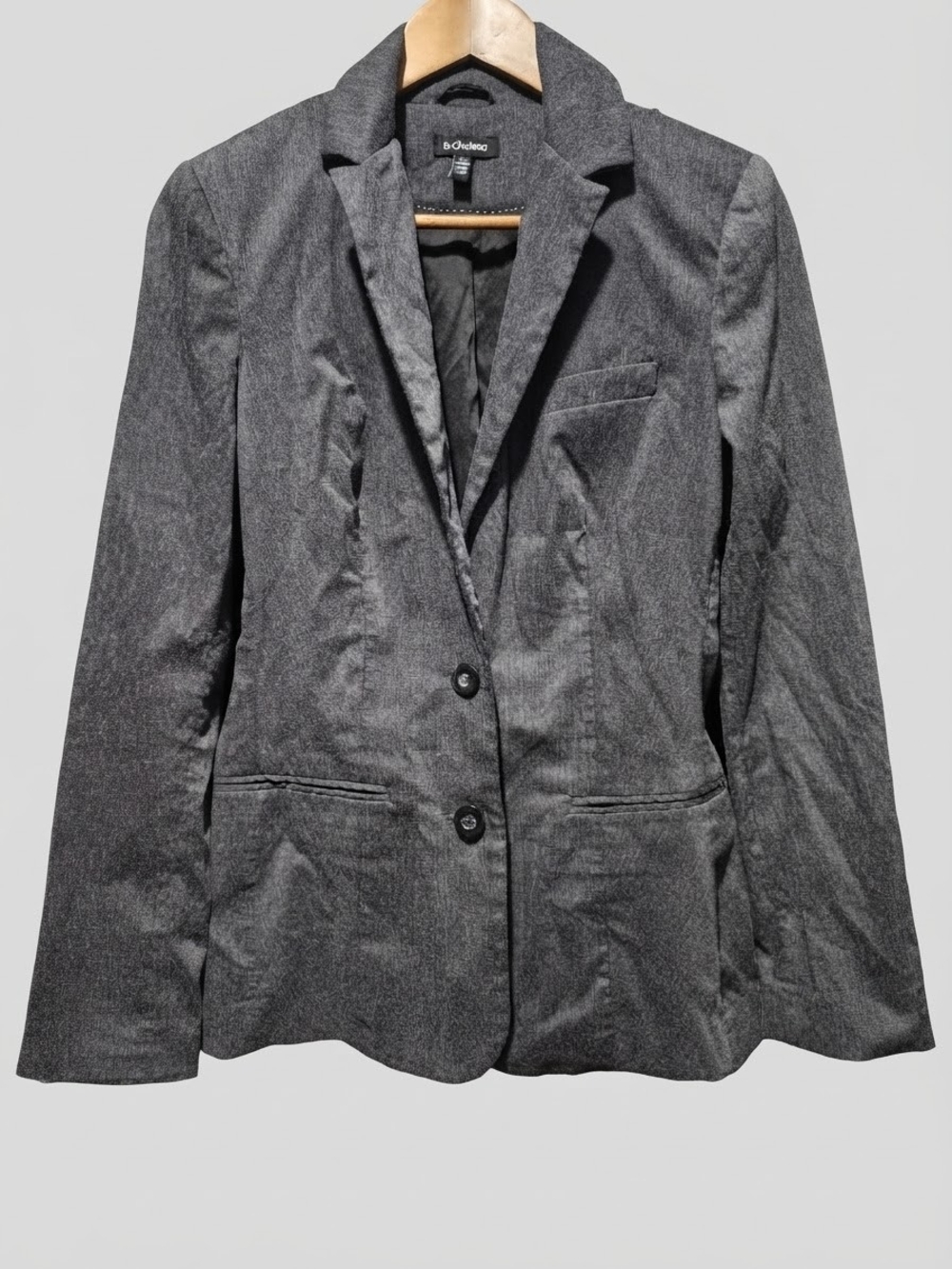 le Chateau Charcoal Gray Women's Two-Button Blazer Jacket Size Small